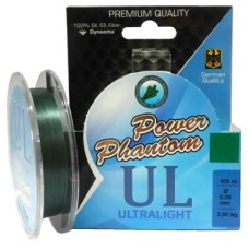 Плетеный шнур Power Phantom Ultralight 6X 105м 0,06мм Fluo Green
